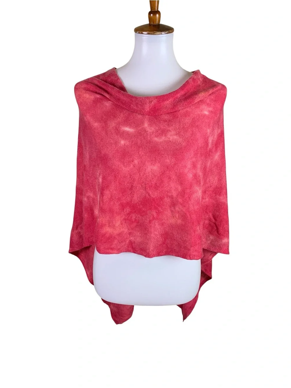 Claudia Nichole Pink Silk Cashmere Poncho OS NWT Lightweight Knit Wrap